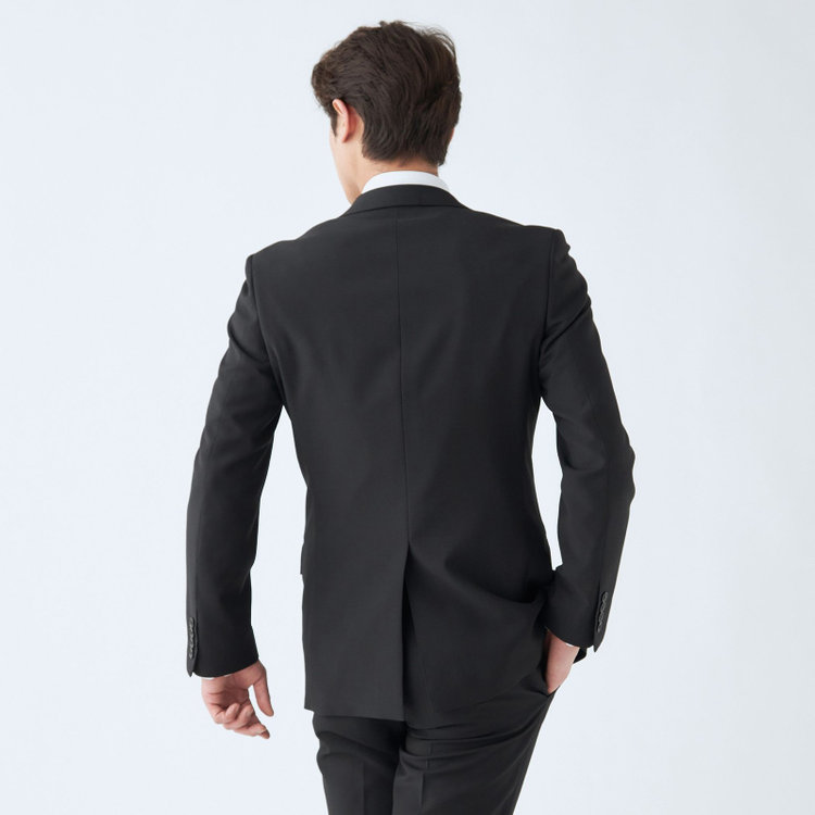 ＵＮＰＲＥＳＳＵＲＥ 【Unpressure】【秋冬】2釦シングルフォーマルスーツ 0タックパンツ/アジャスター付き/※裾上げ必要 黒