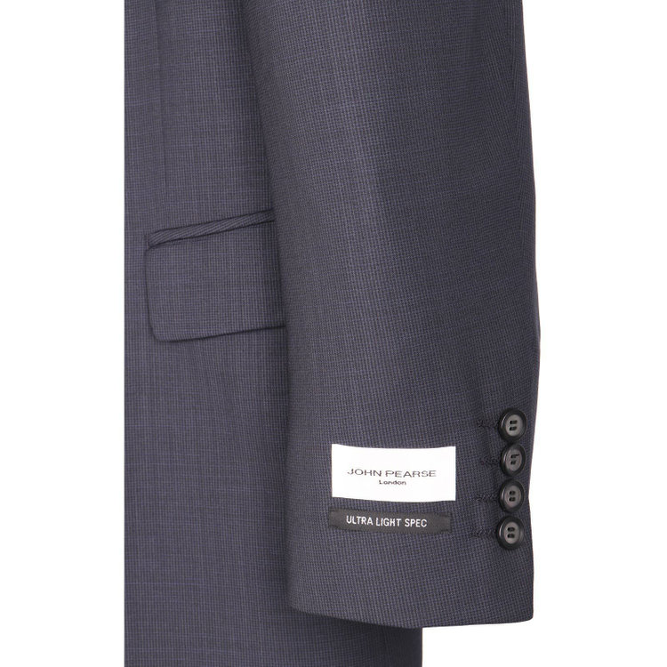 ジョンピアース 【JOHN PEARSE White】【春夏】2釦シングルスーツ 1タック/ネイビー×チェック/ULTRA LIGHT SPEC ネイビー系(紺)