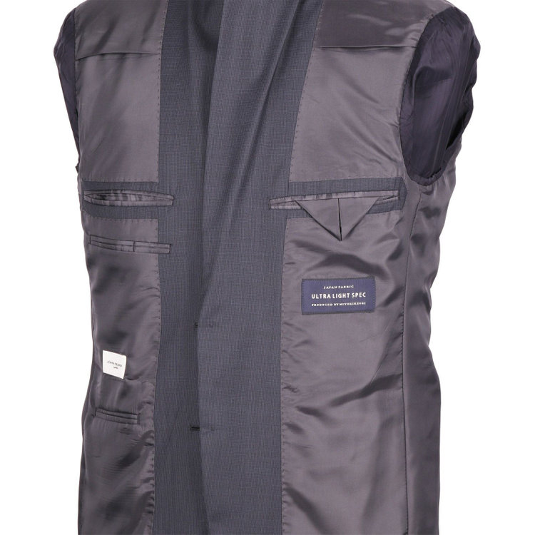 ジョンピアース 【JOHN PEARSE White】【春夏】2釦シングルスーツ 1タック/ネイビー×チェック/ULTRA LIGHT SPEC ネイビー系(紺)