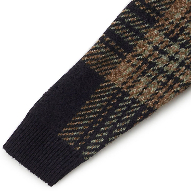 ライル＆スコット 【LYLE&SCOTT】クルーネックセーター/ネイビー×ブラウン 紺中間