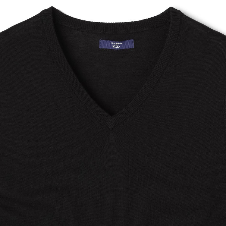 ＪＰコンフォート ネイビー 【JOHN PEARSE comfort navy】【秋冬】ニットベスト/ブラック/洗える×毛玉レス 黒