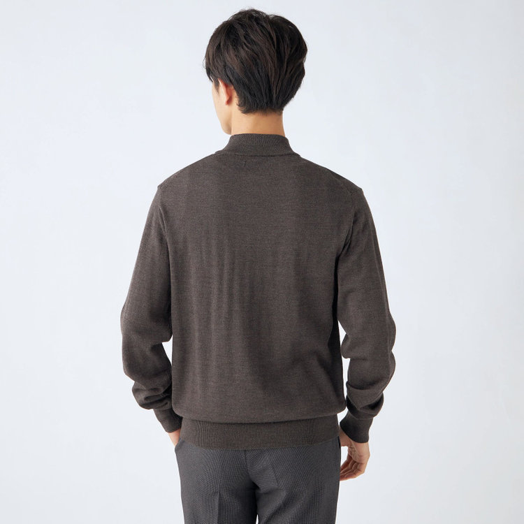 ＪＰコンフォート ネイビー 【JOHN PEARSE comfort navy】【秋冬】ハイネックセーター/ブラウン/洗える×毛玉レス 茶中間