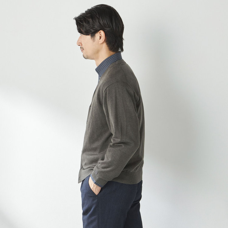 スタンリーブラッカ 【stanley blacker new york】【秋冬】ベーシックカーディガン/ 黄淡色