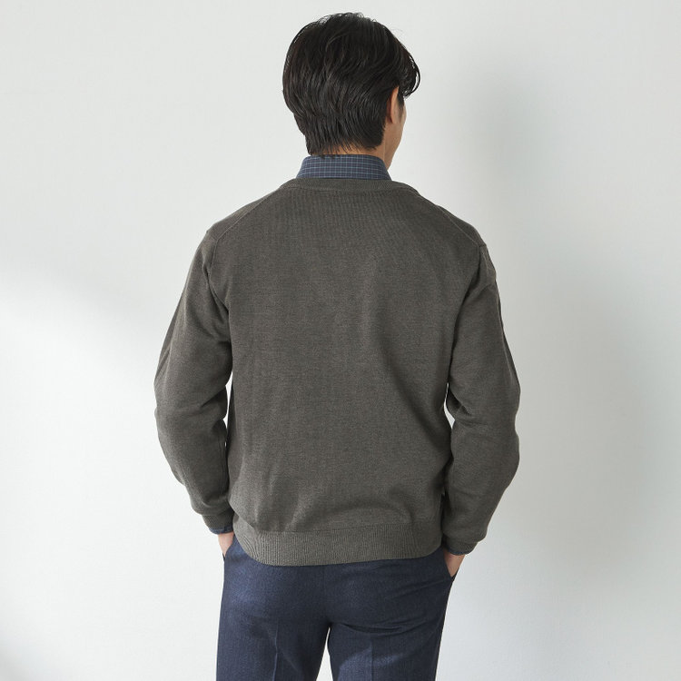 スタンリーブラッカ 【stanley blacker new york】【秋冬】ベーシックカーディガン/ 黄淡色