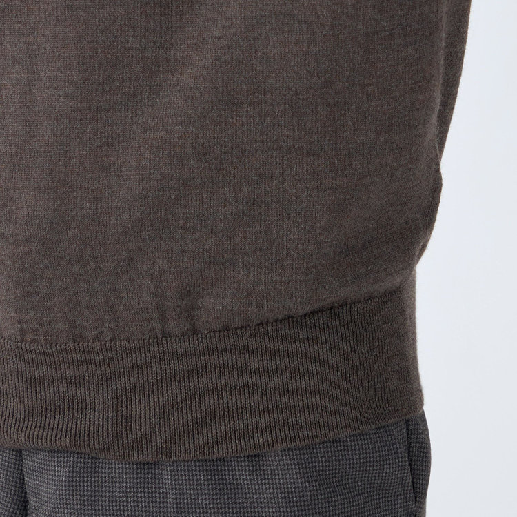 ＪＰコンフォート ネイビー 【JOHN PEARSE comfort navy】【秋冬】ハイネックセーター/ブラウン/洗える×毛玉レス 茶中間