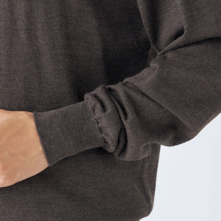 ＪＰコンフォート ネイビー 【JOHN PEARSE comfort navy】【秋冬】ハイネックセーター/ブラウン/洗える×毛玉レス 茶中間