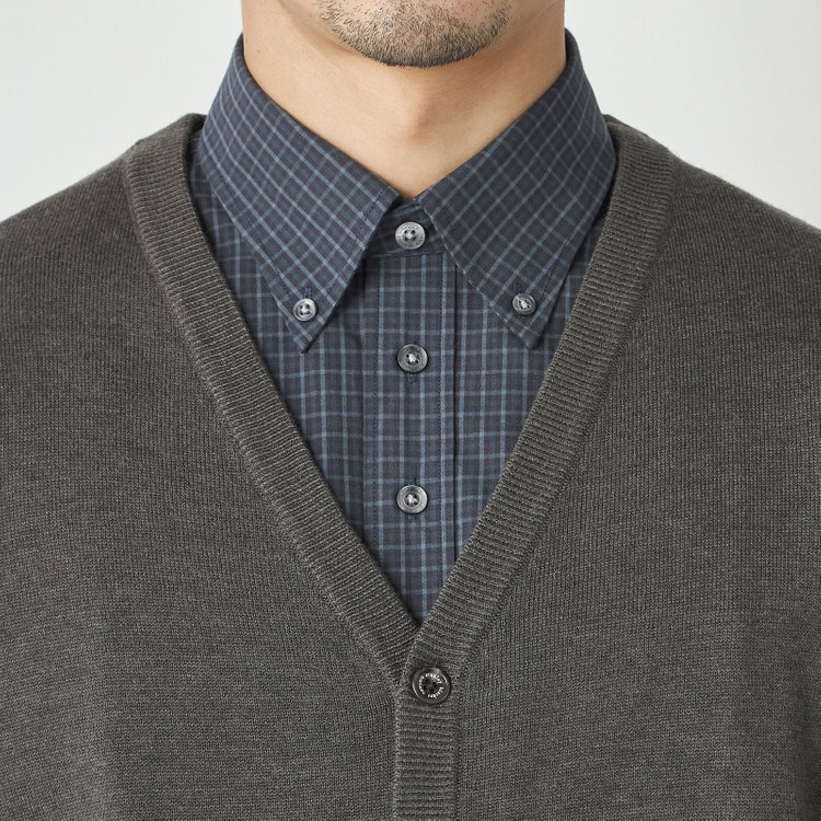 スタンリーブラッカ 【stanley blacker new york】【秋冬】ベーシックカーディガン/ 黄淡色