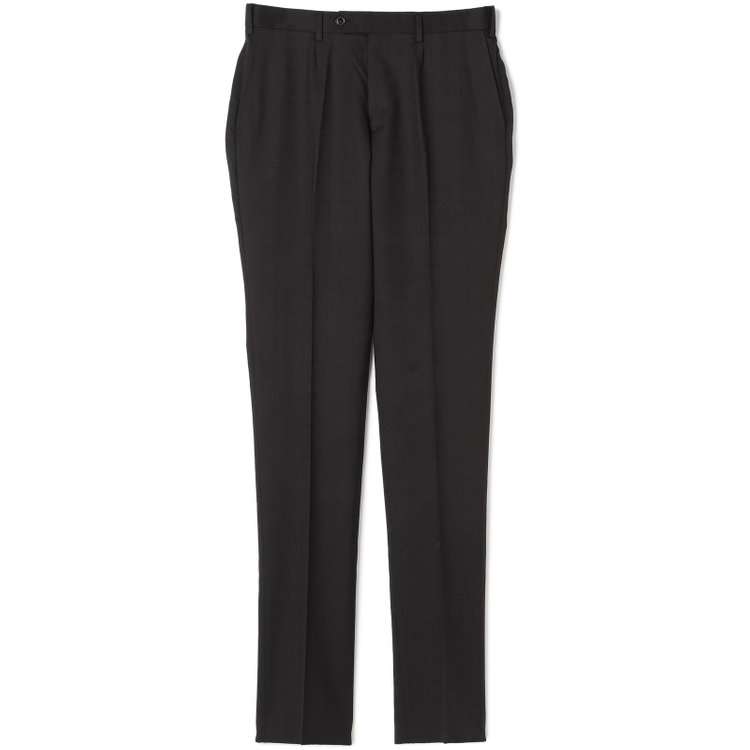 ＪＰ コンフォート 【JOHN PEARSE comfort】【秋冬】ニュージーランドウール ショートタックパンツ/ブラック×シャドーチェック/ウエストムーブ/SHOWER CLEAN/※裾上げ必要 黒