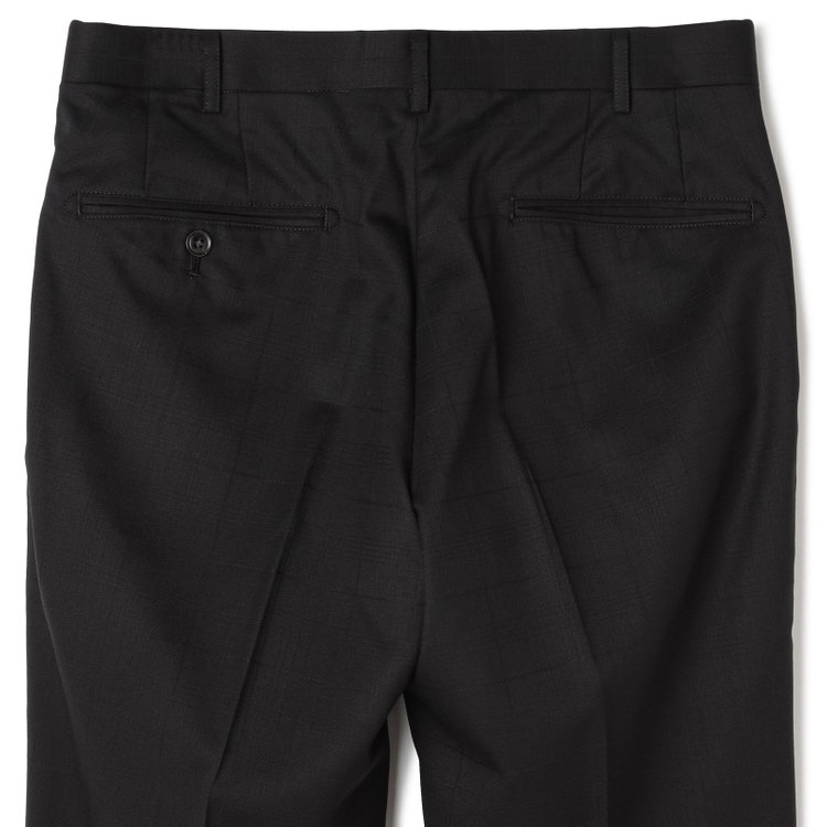 ＪＰ コンフォート 【JOHN PEARSE comfort】【秋冬】ニュージーランドウール ショートタックパンツ/ブラック×シャドーチェック/ウエストムーブ/SHOWER CLEAN/※裾上げ必要 黒