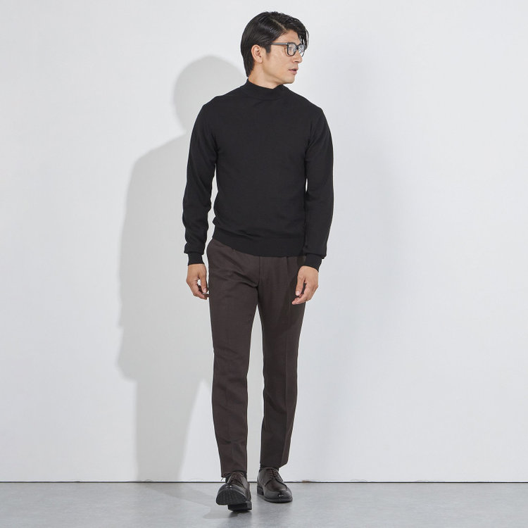 ＪＰコンフォート ネイビー JPコンフォート モックネックセーター/ブラック 黒