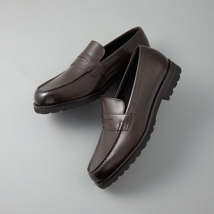 ジョンピアース 【JOHN PEARSE comfort】ペニーローファー/ブラウン/LWG認証キップレザー※スムース/ セメント製法　 茶濃色