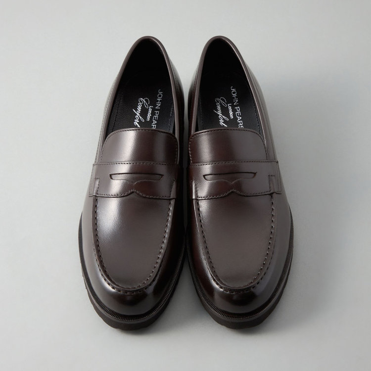 ジョンピアース 【JOHN PEARSE comfort】ペニーローファー/ブラウン/LWG認証キップレザー※スムース/ セメント製法　 茶濃色