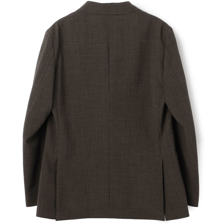 スタンリーブラッカ 【stanley blacker new york】【春夏】2釦段返りジャケット/ブラウン×サッカー 茶中間