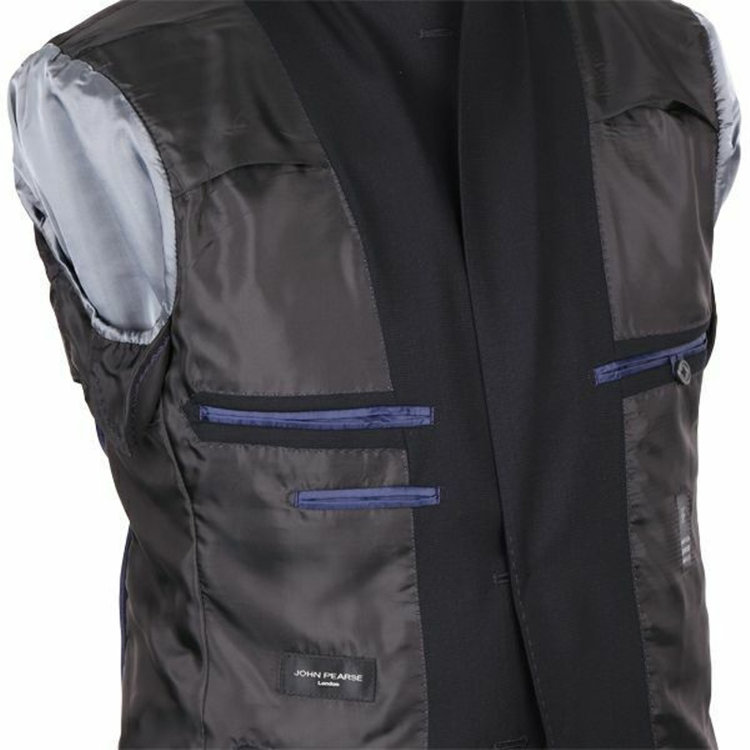 ジョンピアースブラック 【JOHN PEARSE Black】【年間】【SHOWER CLEAN】2釦シングルジャケット/ネイビー×ソリッド ネイビー系(紺)