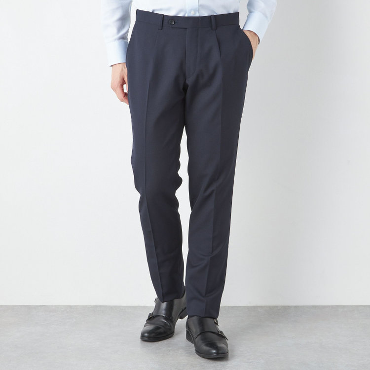 ＪＰ コンフォート 【JOHN PEARSE comfort】【通年】2釦シングルスリーピーススーツ ノータックパンツ ダブルベスト / ネイビー / パンツウォッシャブル ※裾上げ必要 紺中間
