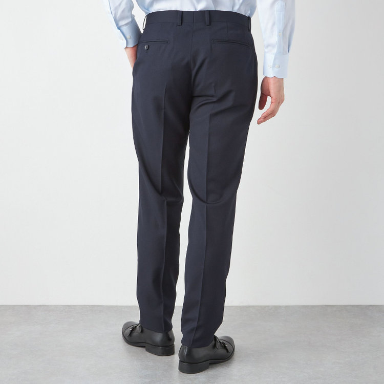 ＪＰ コンフォート 【JOHN PEARSE comfort】【通年】2釦シングルスリーピーススーツ ノータックパンツ ダブルベスト / ネイビー / パンツウォッシャブル ※裾上げ必要 紺中間