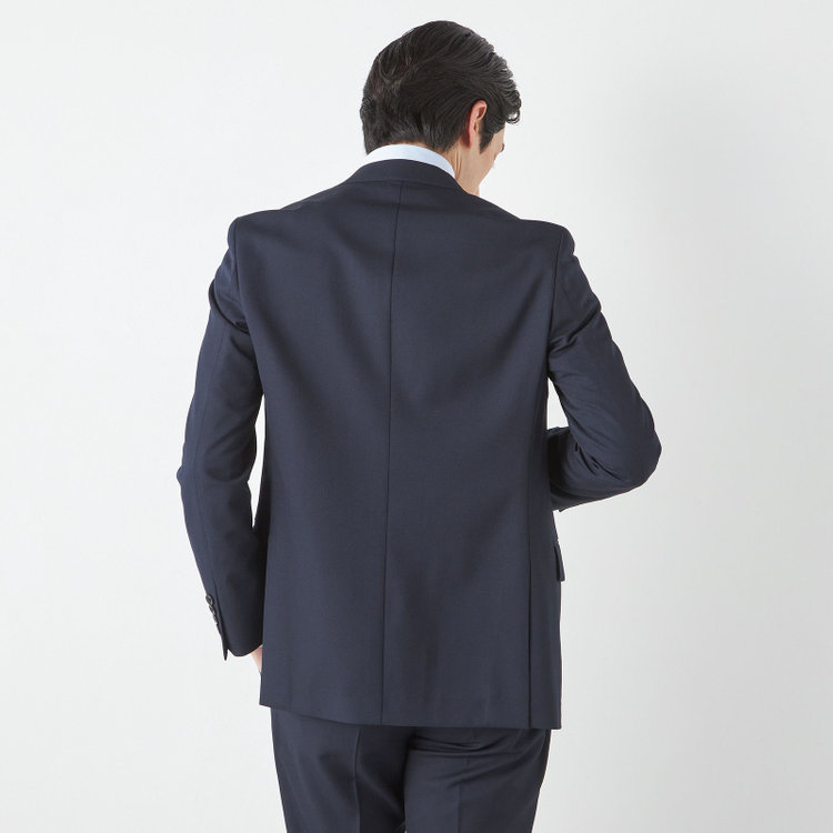 ＪＰ コンフォート 【JOHN PEARSE comfort】【通年】2釦シングルスリーピーススーツ ノータックパンツ ダブルベスト / ネイビー / パンツウォッシャブル ※裾上げ必要 紺中間