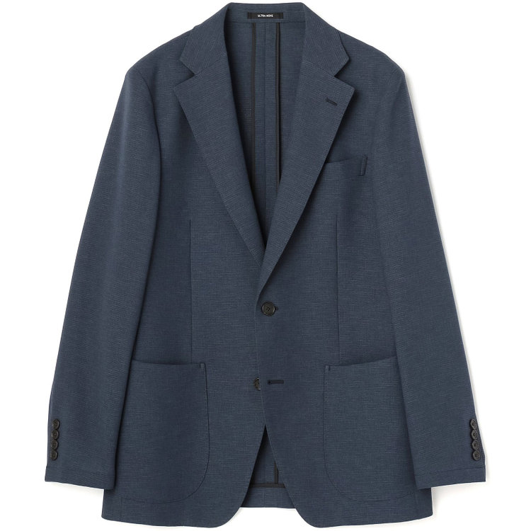 ＪＰコンフォート ネイビー  【JOHN PEARSE comfort navy】【春夏】2釦シングルジャケット/ブルー×ドットエアー＆カラミ織り 青中間