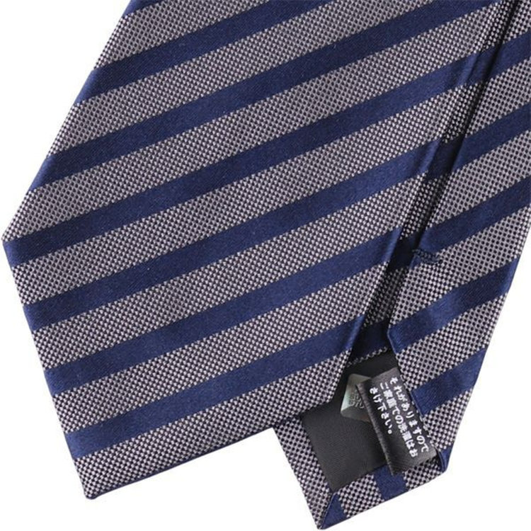 カンサイマン 【KANSAIMAN collection】シルクストライプネクタイ/8.0㎝/ネイビー×グレー ネイビー系(紺)