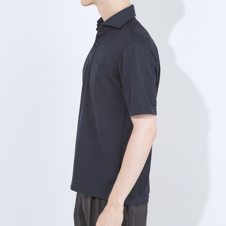 ＪＰコンフォート ネイビー 【発送在庫あり】【WEB限定】【半袖】【JOHN PEARSE comfort navy】カッタウェイビズポロシャツ プルオーバータイプ/ネイビー/ULTRA MOVE「ニット素材」「ノーアイロン」「ストレッチ」「高通気性」 青濃色