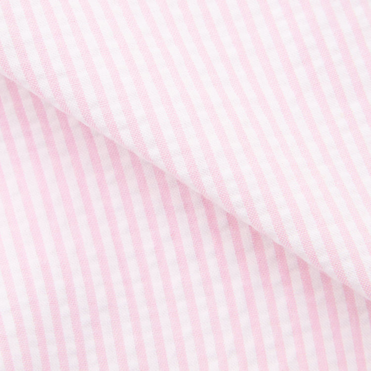 スタンリーブラッカ 【stanley blacker new york】【長袖】シアサッカーストライプボタンダウンシャツ/ピンク 赤淡色