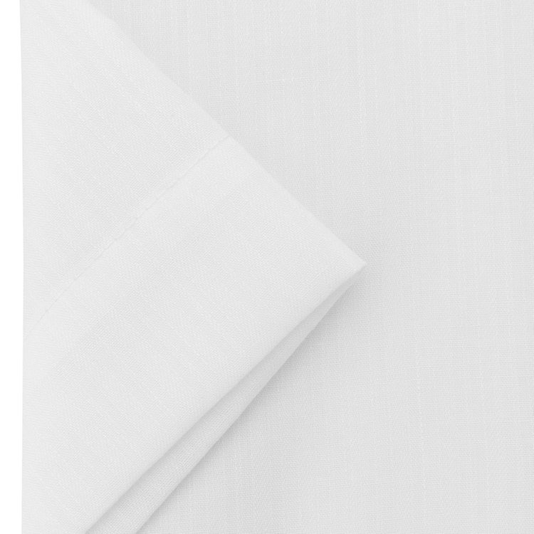 ジョンピアース 【半袖】【JOHN PEARSE White】【形態安定】ボタンダウンドレスシャツ/ホワイト×ドビーストライプ/襟ステッチ/釦付糸：グレー/ULTRA BREATH COOL 白