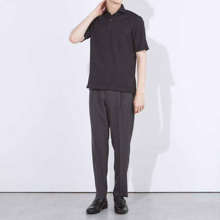 ＪＰコンフォート ネイビー 【発送在庫あり】【WEB限定】【半袖】【JOHN PEARSE comfort navy】カッタウェイビズポロシャツ プルオーバータイプ/ブラック/ULTRA MOVE「ニット素材」「ノーアイロン」「ストレッチ」「高通気性」 黒