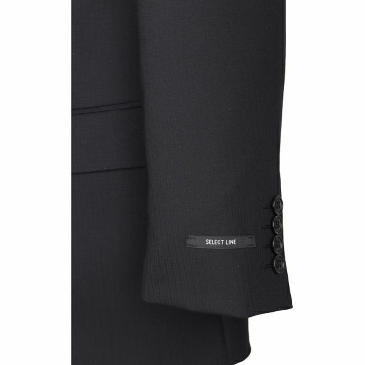 ＪＰセレクトライン 【JOHN PEARSE Black SELECT LINE】【年間】2釦シングルスーツ/ブラック×ドビー/SHOWER CLEAN 黒