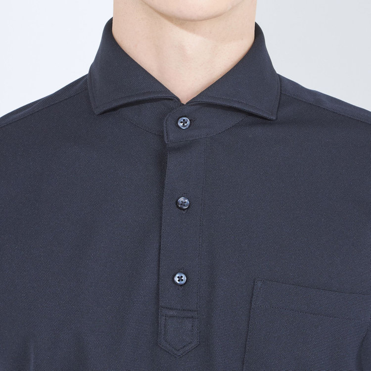 ＪＰコンフォート ネイビー 【発送在庫あり】【WEB限定】【半袖】【JOHN PEARSE comfort navy】カッタウェイビズポロシャツ プルオーバータイプ/ネイビー/ULTRA MOVE「ニット素材」「ノーアイロン」「ストレッチ」「高通気性」 青濃色