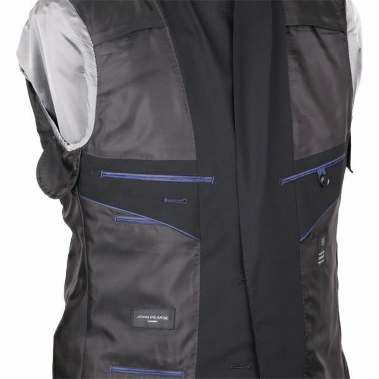 ＪＰセレクトライン 【JOHN PEARSE Black SELECT LINE】【年間】2釦シングルスーツ/ブラック×ドビー/SHOWER CLEAN 黒