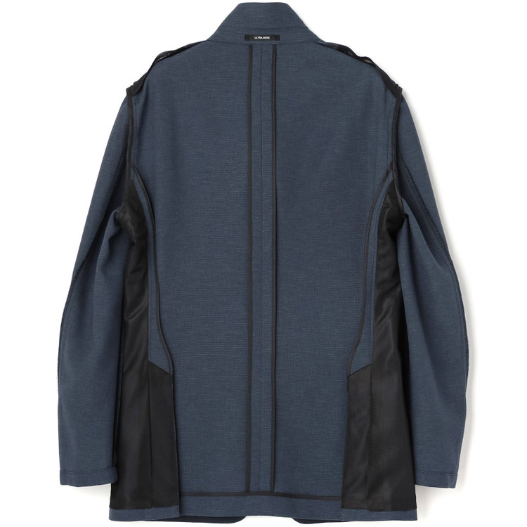 ＪＰコンフォート ネイビー  【JOHN PEARSE comfort navy】【春夏】2釦シングルジャケット/ブルー×ドットエアー＆カラミ織り 青中間