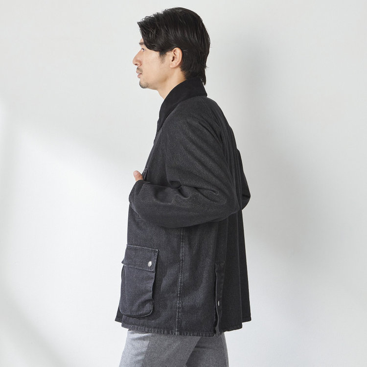 スタンリーブラッカ 【stanley blacker new york】【秋冬】デニムハンティングジャケット/ブラック 黒