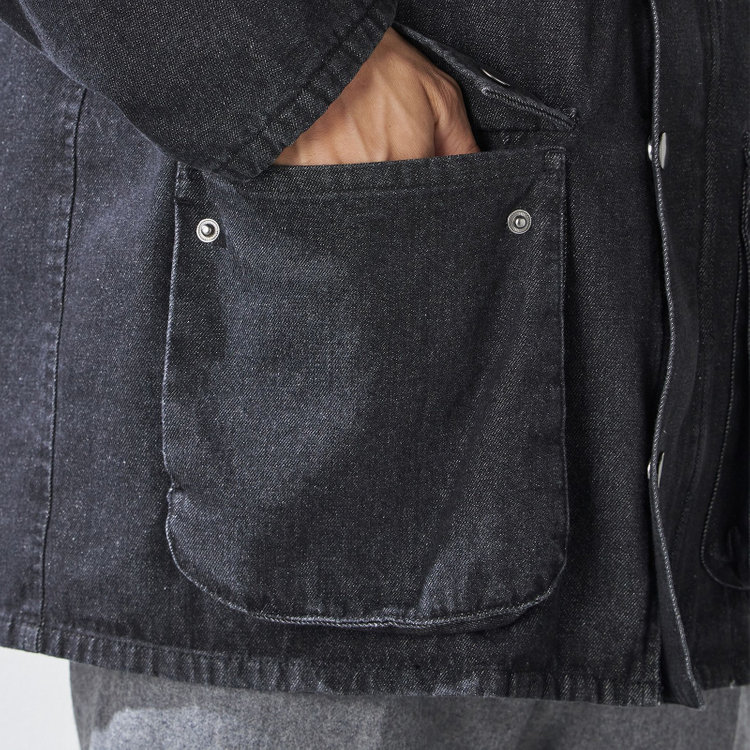 スタンリーブラッカ 【stanley blacker new york】【秋冬】デニムハンティングジャケット/ブラック 黒