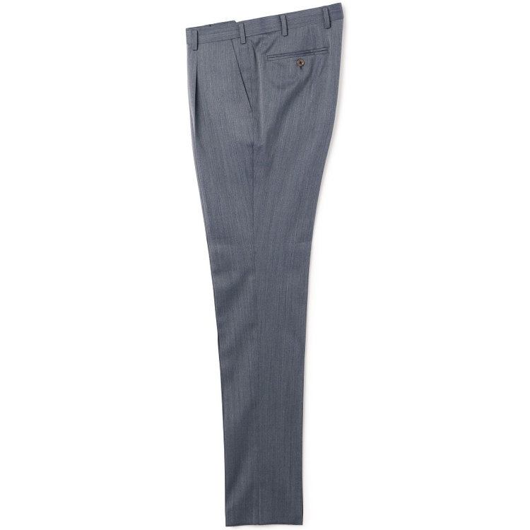 スタンリーブラッカ 【stanley blacker new york】【春夏】1タックパンツ/グレー×ソラーロヘリンボーン/ウエストムーブ/裾上げ必要 グレー中間