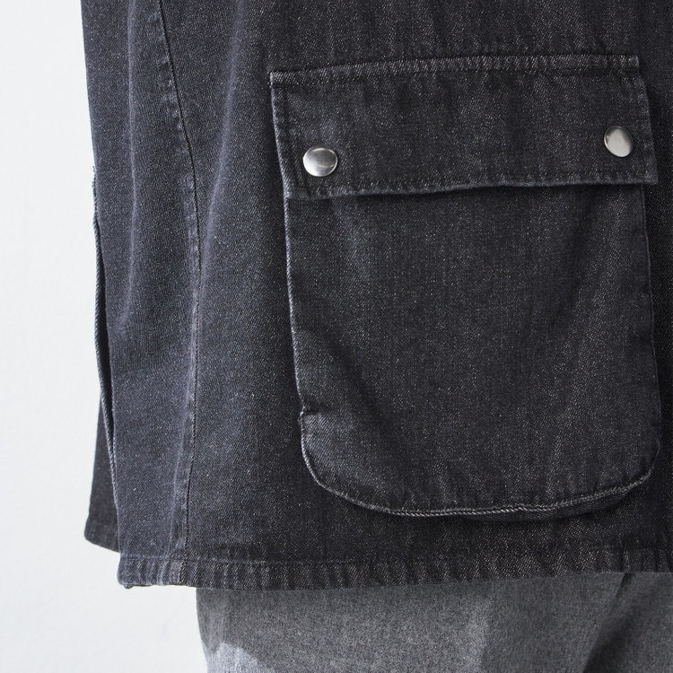 スタンリーブラッカ 【stanley blacker new york】【秋冬】デニムハンティングジャケット/ブラック 黒