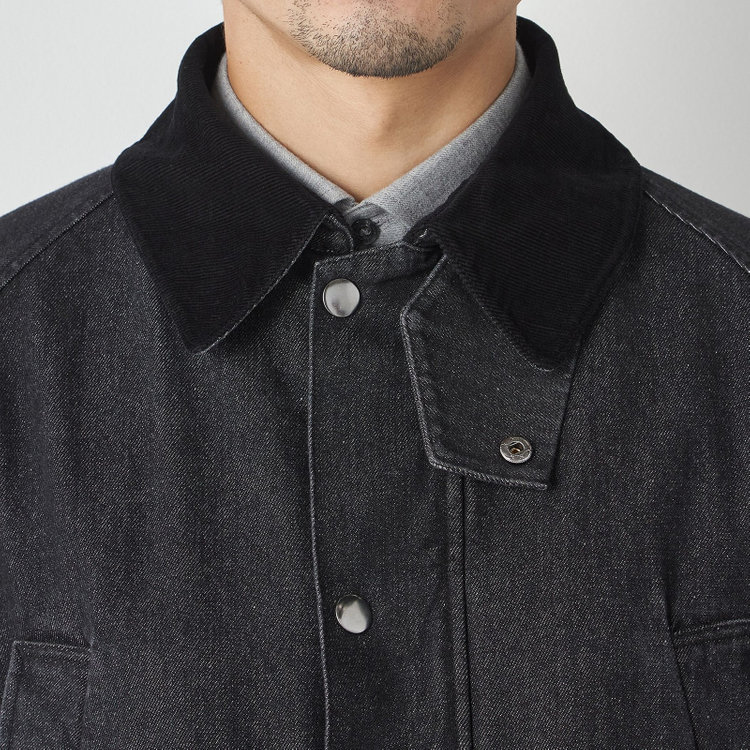 スタンリーブラッカ 【stanley blacker new york】【秋冬】デニムハンティングジャケット/ブラック 黒