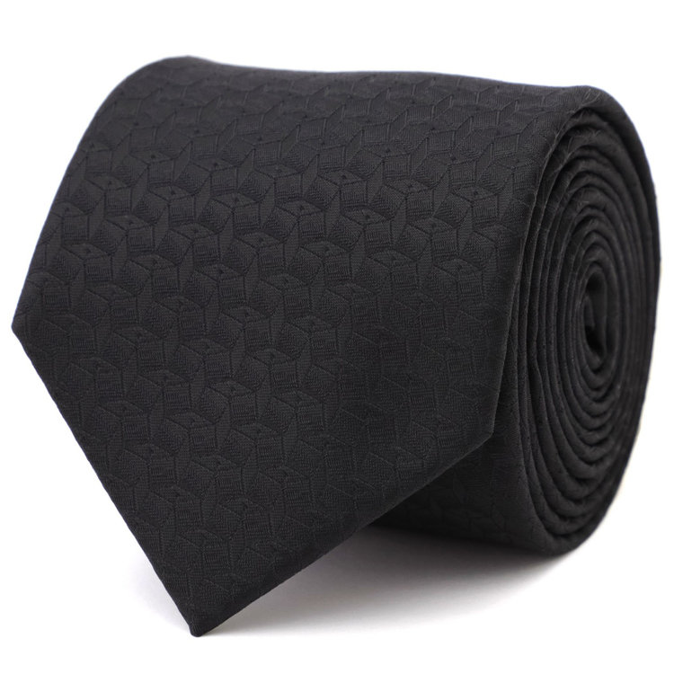 ソノタ（KONAKA用） 【お葬式】フォーマルネクタイ 7.0cm幅/ブラック×小紋柄 黒