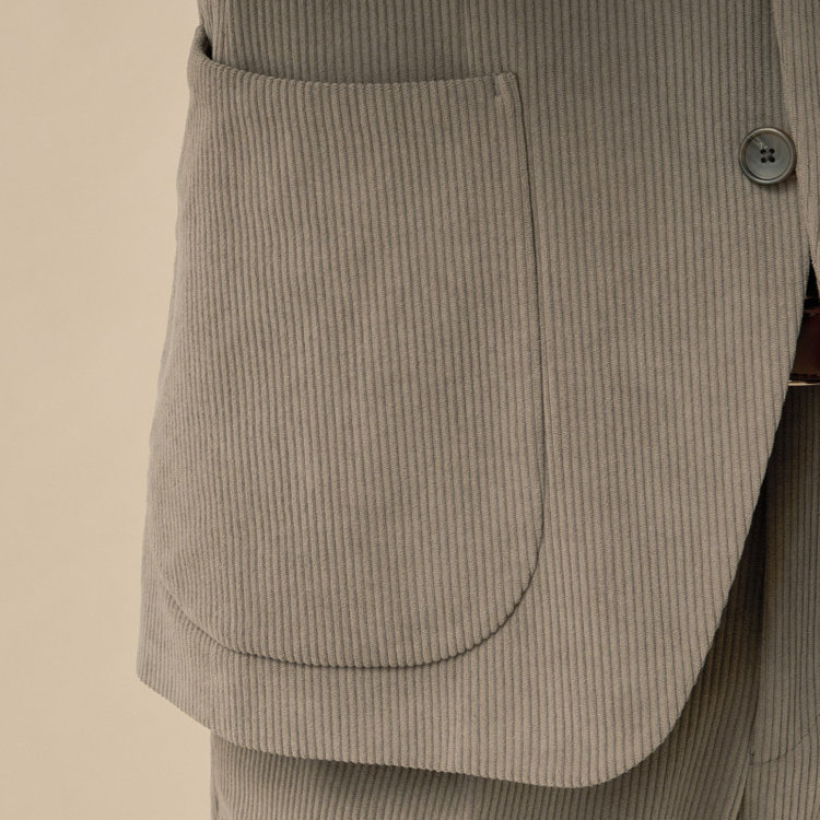 ＪＰコンフォート ネイビー 【JOHN PEARSE comfort navy】【秋冬】2釦シングルジャケット セットアップ対応/ブラウン×トリコットコーデュロイ/ULTRA MOVE/ ウォッシャブル 茶淡色