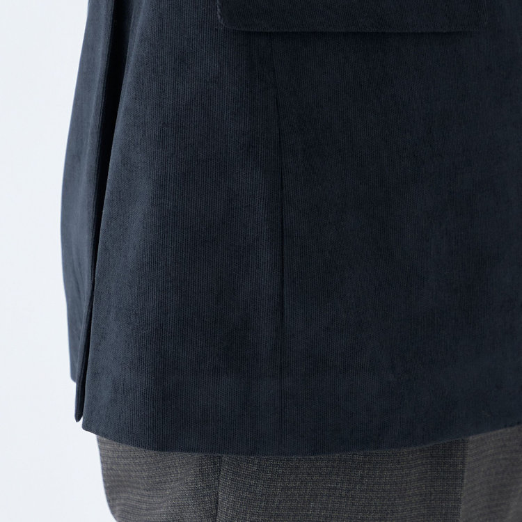 ＪＰ コンフォート 【JOHN PEARSE comfort navy】【秋冬】機能性ポリエステル素材 2釦シングルジャケット/ネイビー×コーデュロイ/ULTRA MOVE 紺濃色
