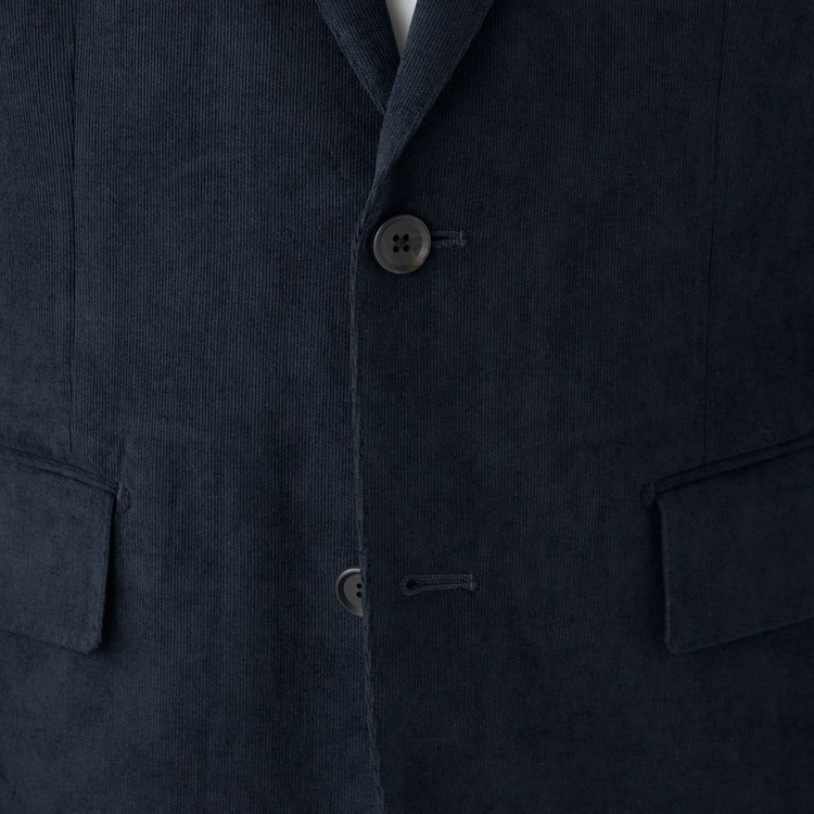ＪＰ コンフォート 【JOHN PEARSE comfort navy】【秋冬】機能性ポリエステル素材 2釦シングルジャケット/ネイビー×コーデュロイ/ULTRA MOVE 紺濃色