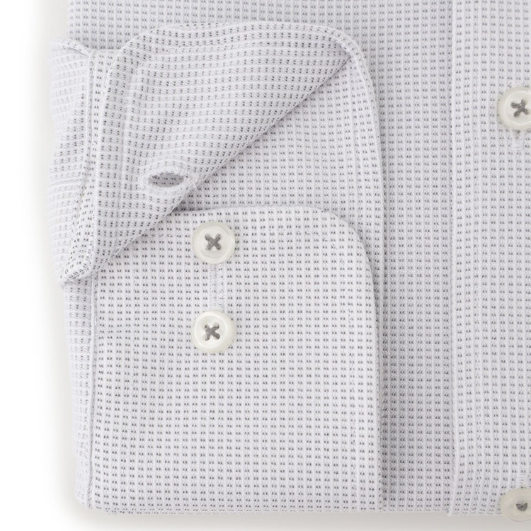 ＪＰコンフォート ネイビー 【JOHN PEARSE comfort navy】ワイドカラーワイシャツ/グレー×ドビー/ULTRA MOVE「ニット素材」「ノーアイロン」「ストレッチ」「高通気性」 グレー中間