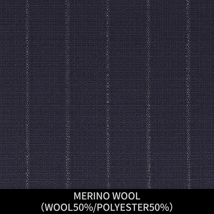 ジョンピアース 【パターンオーダー】【JOHN PEARSE WHITE 3釦】【秋冬】スーツ/MERINO WOOL/ネイビー×ストライプ(WOOL50%/POLYESTER50%) ネイビー系(紺)