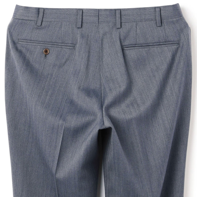 スタンリーブラッカ 【stanley blacker new york】【春夏】1タックパンツ/グレー×ソラーロヘリンボーン/ウエストムーブ/裾上げ必要 グレー中間