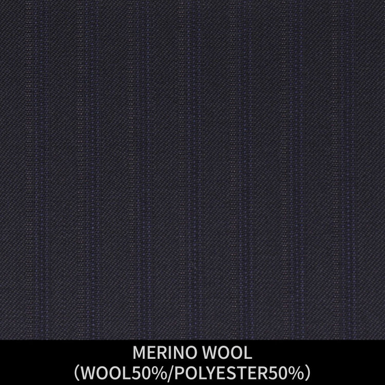 ジョンピアース 【パターンオーダー】【JOHN PEARSE WHITE 3釦】【秋冬】スーツ/MERINO WOOL/ネイビー×ストライプ(WOOL50%/POLYESTER50%) ネイビー系(紺)