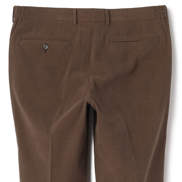 スタンリーブラッカ 【stanley blacker new york】【秋冬】ハイブリッドコーデュロイスラックス/裾上げ必要 茶中間