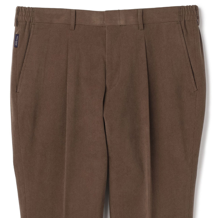 スタンリーブラッカ 【stanley blacker new york】【秋冬】ハイブリッドコーデュロイスラックス/裾上げ必要 茶中間