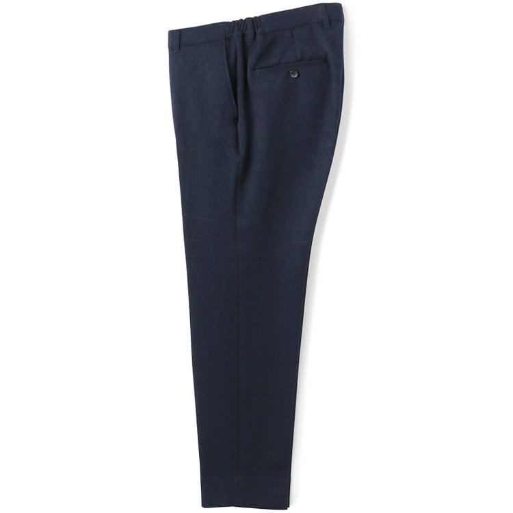 【UWS】【年間】ビジカジセットアップ 0タックパンツ /ネイビー×メランジ調/ウォッシャブル /ストレッチ ※裾上げ済み仕様