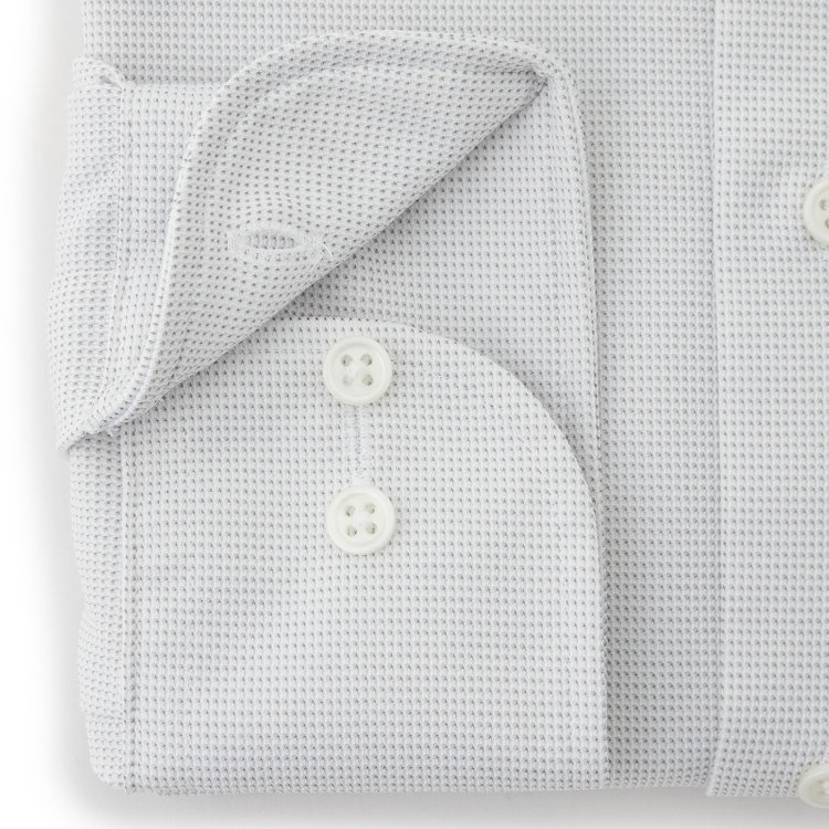 ドナートヴィンチウォモ 【Donato Vinci Italy Uomo】【STYLISH】【ノーアイロン】ボタンダウンドレスワイシャツ/グレー×ドビー/ULTRA MOVE/オイルガード/ニット素材 グレー中間