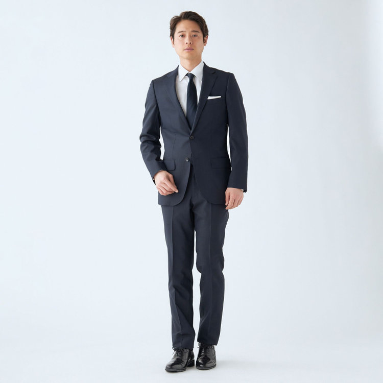 ドナートヴィンチウォモ 【Donato Vinci Italy UOMO】【春夏】2釦シングルスーツ 0タック/ネイビー×シャドーストライプ/NEW ZEALAND WOOL/REAL NAVY/COOL REFLECTION/SustainaBee Wool/※裾上げ必要 紺中間