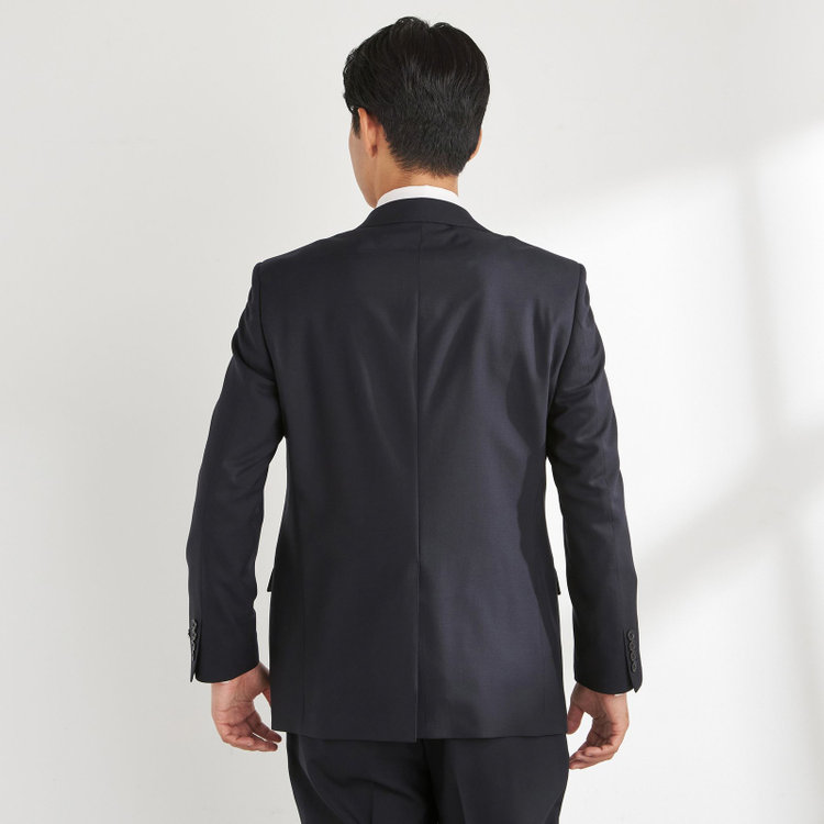 ＪＰセレクトライン 【JOHN PEARSE Black SELECT LINE】【年間】2釦シングルスーツ 0タック/ネイビー×ソリッド/ULTRA TOUGH S/SHOWER CLEAN/※裾直し必要 紺濃色